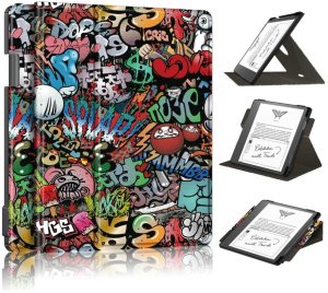 Etui na czytnik z klapką Supero do Amazon Kindle Scribe 10.2, motyw graffiti 1