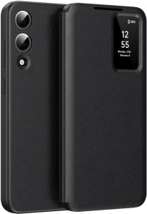 Etui z klapką skórzane Smart View Supero do Samsung Galaxy S25 Edge, czarne 1