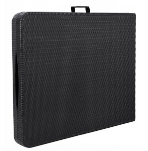 Duży stół składany ogrodowy cateringowy bankietowy rattan walizka 180cm czarny 3