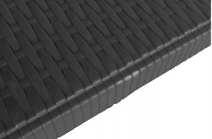 Duży stół składany ogrodowy cateringowy bankietowy rattan walizka 180cm czarny 7