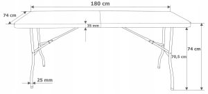 Duży stół składany ogrodowy cateringowy bankietowy rattan walizka 180cm czarny 10