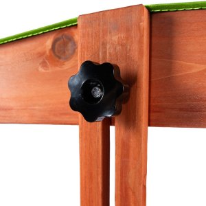 Bauerkraft Drewniana piaskownica ogrodowa z daszkiem zamykana z ławkami 120x120 jasnozielona 8