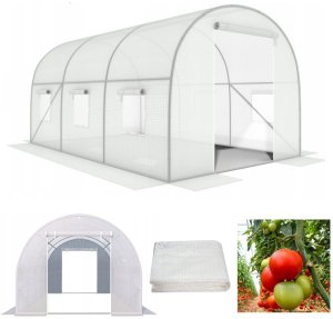 Tunel ogrodowy foliowy biały szklarnia folia 4x2x2m 8m 2 wejścia śr. rurek 25 mm 1