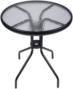 Stolik szklany kawowy na balkon taras patio okrągły czarny 4