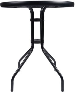 Stolik szklany kawowy na balkon taras patio okrągły czarny 5