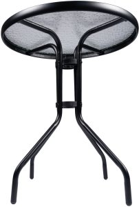 Stolik szklany kawowy na balkon taras patio okrągły czarny 6