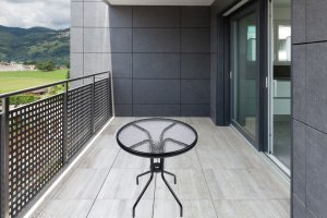 Stolik szklany kawowy na balkon taras patio okrągły czarny 8