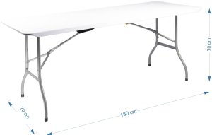 Duży stół składany jak walizka ogrodowy cateringowy bankietowy 180 cm 9