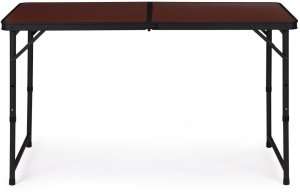 Stolik turystyczny stół składany ogrodowy walizka z uchwytem do przenoszenia i regulacją wysokości i zestawem 4 krzesełek 120x60x70 cm bordowy 10