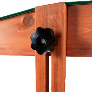 Bauerkraft Drewniana piaskownica ogrodowa z daszkiem zamykana z ławkami 120x120 ciemnozielona 8