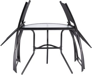 Składany zestaw mebli ogrodowych stolik i 2 krzesła na balkon i taras 5