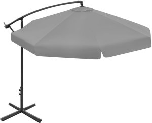 Składany parasol ogrodowy 350 cm XXL pokrowiec grafitowy 8-ramienny 13