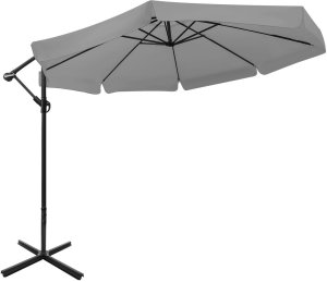 Składany parasol ogrodowy 350 cm XXL pokrowiec grafitowy 8-ramienny 15