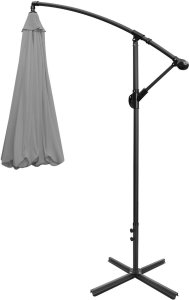 Składany parasol ogrodowy 350 cm XXL pokrowiec grafitowy 8-ramienny 16