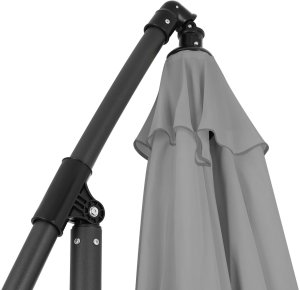 Składany parasol ogrodowy 350 cm XXL pokrowiec grafitowy 8-ramienny 8