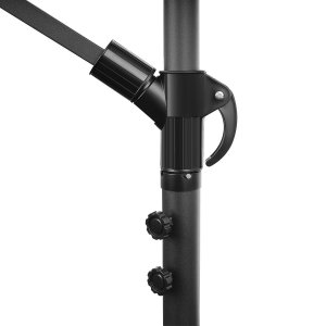 Składany parasol ogrodowy 350 cm XXL pokrowiec grafitowy 8-ramienny 9