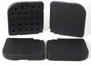 Podstawa pod parasol ogrodowy stojak obciążnik baza kwadratowa czarna 4 elementy 50x50x7,5cm 80kg 3