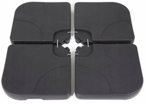 Podstawa pod parasol ogrodowy stojak obciążnik baza kwadratowa czarna 4 elementy 50x50x7,5cm 80kg 6