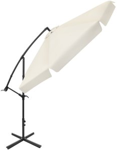 Składany parasol ogrodowy 350 cm XXL pokrowiec beżowy 8-ramienny 13