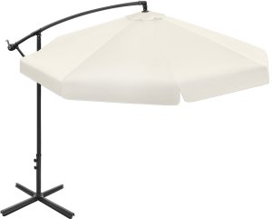 Składany parasol ogrodowy 350 cm XXL pokrowiec beżowy 8-ramienny 14