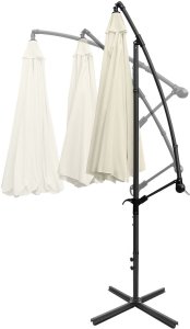 Składany parasol ogrodowy 350 cm XXL pokrowiec beżowy 8-ramienny 6