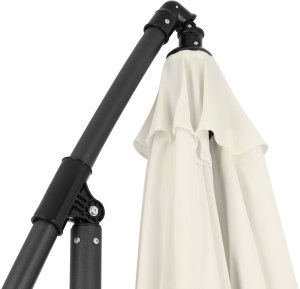 Składany parasol ogrodowy 350 cm XXL pokrowiec beżowy 8-ramienny 9