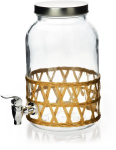 MODERN KITCHEN Słój szklany z kranikiem3,5L w oplocie 11,4x16x25,6cm 1
