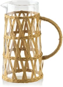 MODERN KITCHEN Dzbanek szklany 1,1L 10x8x19,5cm w oplocie boho 1