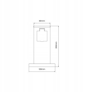 EKO-LIGHT SŁUPEK OGRODOWY ZASILAJĄCY 20CM 2 GNIAZDA 230V CZARNY IP44 3