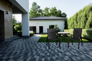 Stolik szklany kawowy na balkon taras patio kwadratowy czarny 3