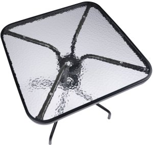 Stolik szklany kawowy na balkon taras patio kwadratowy czarny 5