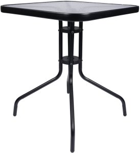 Stolik szklany kawowy na balkon taras patio kwadratowy czarny 6