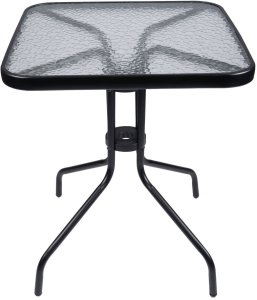 Stolik szklany kawowy na balkon taras patio kwadratowy czarny 8
