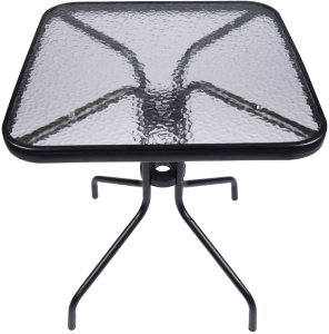 Stolik szklany kawowy na balkon taras patio kwadratowy czarny 9