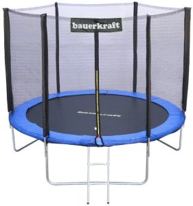 TRAMPOLINA BAUERKRAFT Z SIATKĄ ORAZ DRABINKĄ 244-252CM 1