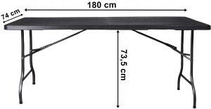Duży stół składany ogrodowy cateringowy bankietowy walizka 180 cm drewno 10