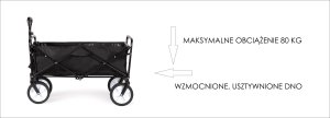Składany duży wózek ogrodowy plażowy turystyczny transportowy czarny 15