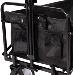 Składany duży wózek ogrodowy plażowy turystyczny transportowy czarny 7