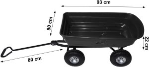 Wózek transportowy ogrodowy taczka wywrotka przyczepka rączka skrętne koła 12