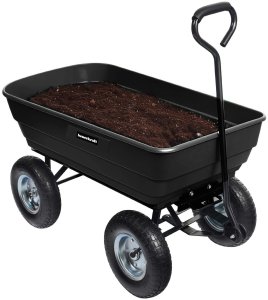 Wózek transportowy ogrodowy taczka wywrotka przyczepka rączka skrętne koła 5