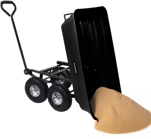 Wózek transportowy ogrodowy taczka wywrotka przyczepka rączka skrętne koła 9