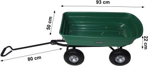Wózek transportowy ogrodowy taczka wywrotka przyczepka rączka skrętne koła 15