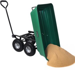 Wózek transportowy ogrodowy taczka wywrotka przyczepka rączka skrętne koła 9