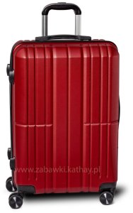Średnia walizka podróżna bordo ABS zamek szyfrowy + waga bagażowa gratis 5
