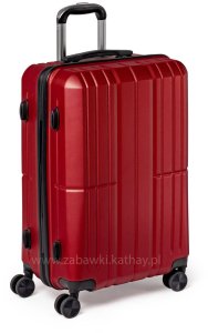 Średnia walizka podróżna bordo ABS zamek szyfrowy + waga bagażowa gratis 7