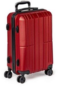 Mała walizka podróżna bordo ABS zamek szyfrowy + waga bagażowa gratis 7