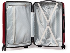 Zestaw podróżnych walizek XXL bordo 3w1 ABS zamek szyfrowy + waga bagażowa gratis 15