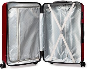Zestaw podróżnych walizek XXL bordo 3w1 ABS zamek szyfrowy + waga bagażowa gratis 5