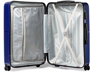 Zestaw podróżnych walizek XXL granat 3w1 ABS+PC zamek szyfrowy + waga bagażowa gratis 14