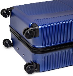 Zestaw podróżnych walizek XXL granat 3w1 ABS+PC zamek szyfrowy + waga bagażowa gratis 15